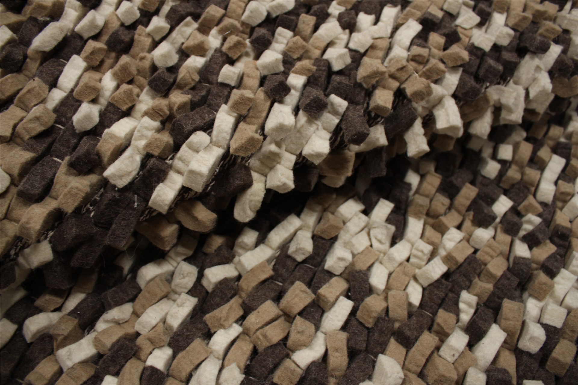 Filz Teppich Cube 160x230 cm 100 % Wolle Handgewebt ...
